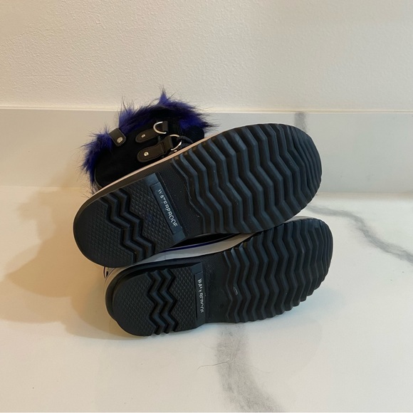 Sorel Joan of Arctic Waterproof Snow Boots NEW Fur Black Blue LIMITED Women’s 5 - Picture 7 of 8